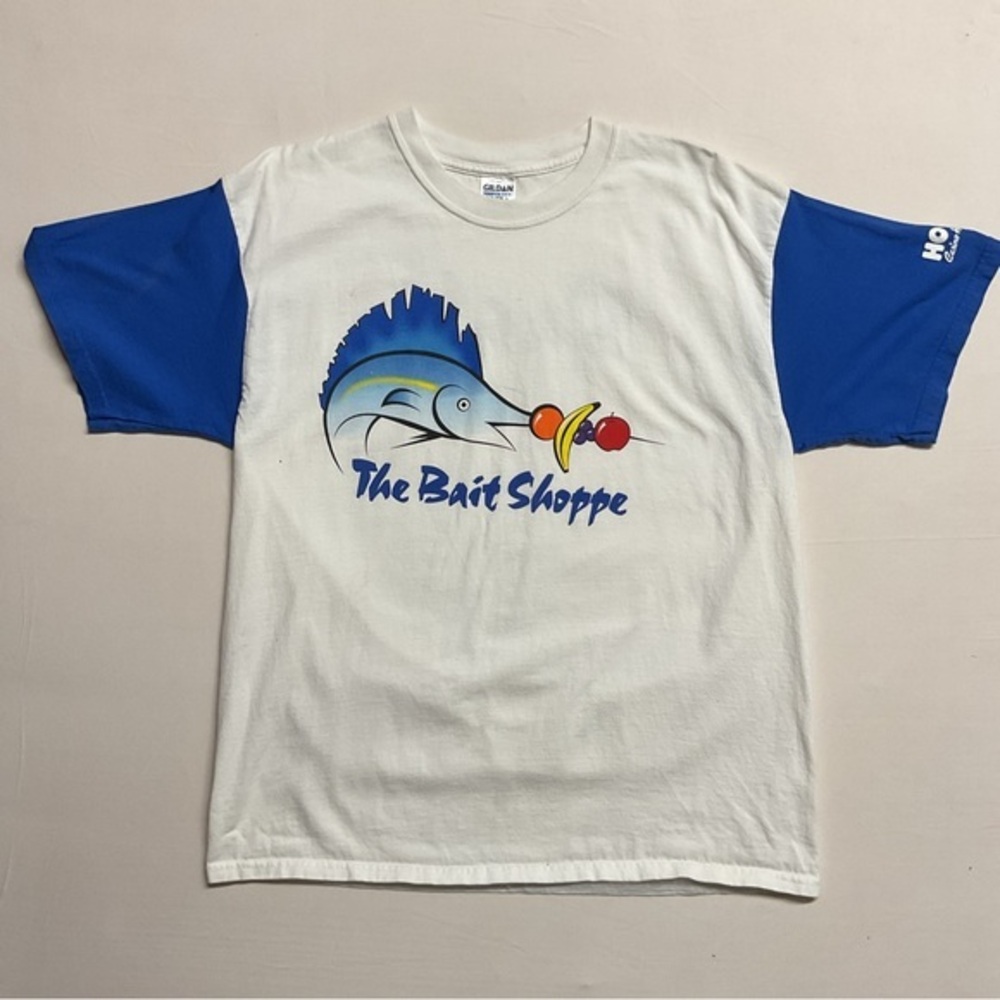 The Bait Shoppe Blue & White T-Shirt